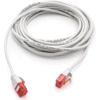 Lot de 5 câbles réseau fins Blanc catégorie 6 petit diamètre très flexible 1000 Mbit/s 7,50 m - 1aTTack.de