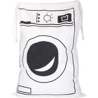 Panier à Linge Basket Mister Gadget MG3138 - Blanc/Rouge - 103x40x32cm - Accroche Porte Sans Vis