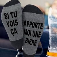 "Si Tu Vois Ca... Apporte Moi Une Bière"|Taille Unique|38/47|Chaussettes droles|idée cadeau|Extensibles et douces|