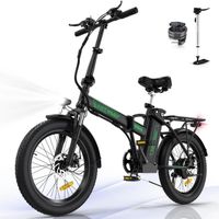 HITWAY Vélo électrique Pliable 20" Noir-Vert - Batterie 36V - 11,2Ah - Écran LCD - Pompe à vélo gratuite