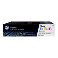 HP 126A Pack de 3 cartouches de toner trois couleurs authentiques (CF341A) pour LaserJet Pro 100, Color MFP M175/200/MFP