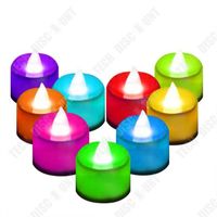 TD® Lot de 12 Bougies LED électronique lumière-bougies à piles, sans flammes-Décoration LED couleur pour maison cadeau Noël