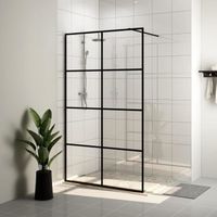 Paroi de douche avec verre ESG transparent 90x195 cm Noir 151034