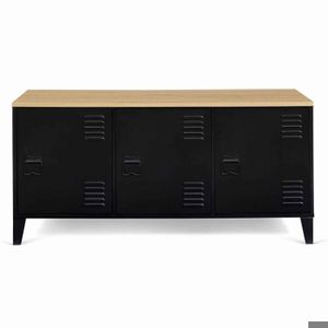 Buffet De Cuisine Industriel Avec Porte Grillagée - 46x46x130 Cm, Multicolore, Neuf