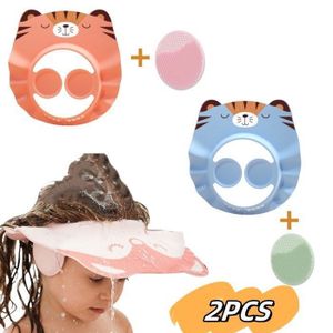 BONNET DE DOUCHE Bonnet de douche pour bébé et enfant, bonnet de douche réglable, protection des oreilles, protection des yeux, ensemble de 2 pièces