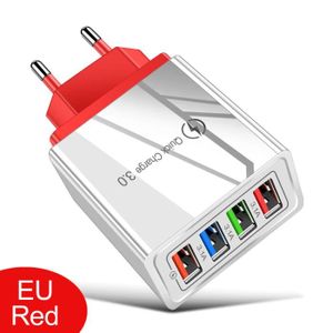 CHARGEUR TÉLÉPHONE Prise américaine rouge-Chargeur USB à charge rapid
