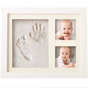 Bapt/ême Empreinte de main et de pied B/éb/é Cadre Photo,argile Non toxique et sans danger Souvenir m/émorable D/écorations Liste de Naissance pour Naissance 1er Anniversaire