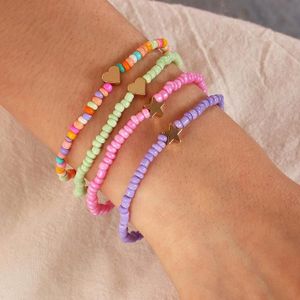 BRACELET - GOURMETTE lot de 4 bracelets de perles Boho bracelet de fleu