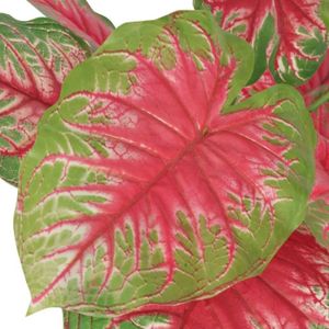 FLEUR ARTIFICIELLE Plante artificielle avec pot Caladium 70 cm Vert et Rouge-MEE