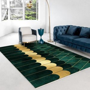 TAPIS Tapis géométrique vert de luxe pour salon nordique - DSN-6783 - 120x180cm - Antidérapant