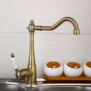 ROBINETTERIE DE CUISINE Laiton antique - robinet mitigeur d'évier de cuisine, robinets de mélangeur Antique en cuivre-Chrome-ORB-or f