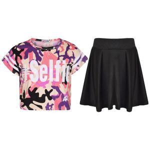 Ensemble Tee-shirt + Jupe Multicolore Pour Fille Taille 2 Ans - Neuf Sans étiquettes - 95% Polyester
