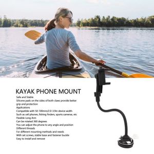 KAYAK Support de téléphone pour kayak - ZERONE - VL018 - Rotatif - Coussinets en silicone - Noir