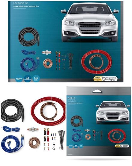 Kit De Câblage Amplificateur Audio Voiture 2000W Calibre 8 AWG Complet
