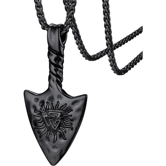 Collier viking pour homme, collier en acier avec pendentif viking pour