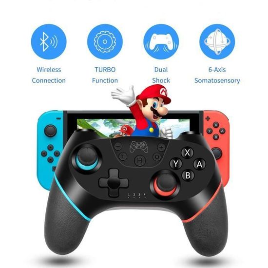 Power A - Manette SWITCH rouge Sans Fil Bluetooth - Mario Joy