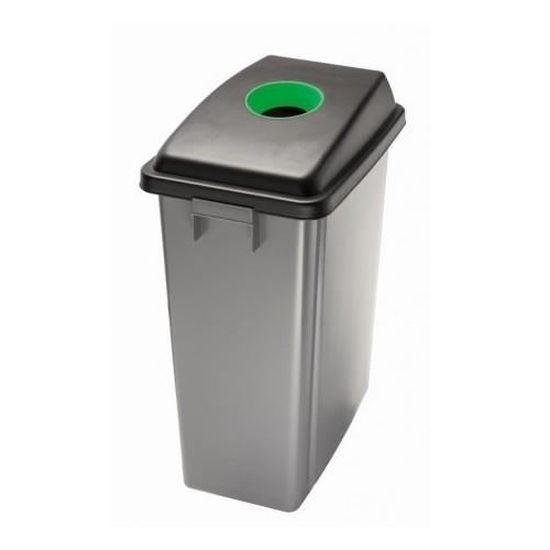 Corbeille Poubelle Tri Selectif Plastique Grise Couvercle Vert Cdiscount Au Quotidien