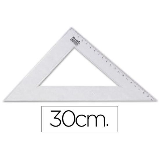 Équerre - LIDERPAPEL - 45 degrés biseautée - 30cm - transparente ...
