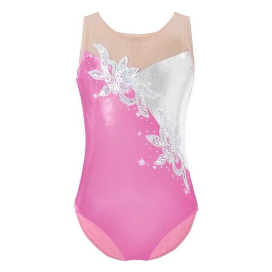 YOOJIA Enfant Fille Justaucorps Gymnastique Strass Manche Longue avec