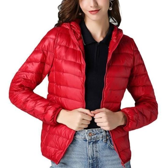 Doudoune Légère Femme Courte – Veste Duvet Canard – Pliable, Chaud, Style Slim-Fit