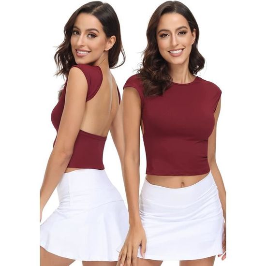 T-shirt Femme Demi-manches Col Rond - Top Basique Ajusté Stretch Léger Pour été Printemps, Coupe Casual