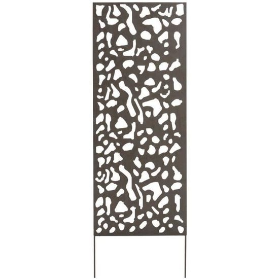 Panneau décoratif en métal avec motifs ajourés - NORTENE - Tâches - 0,60 x 1,50 m - Brun vieilli