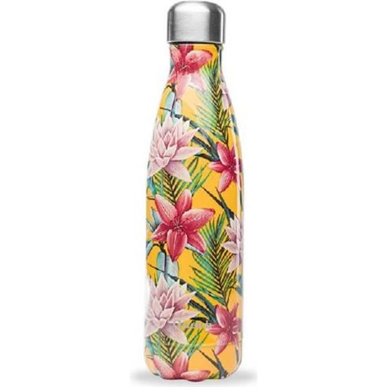 Bouteille isotherme 500ml tropical jaune - Qwetch 7 Multicolore