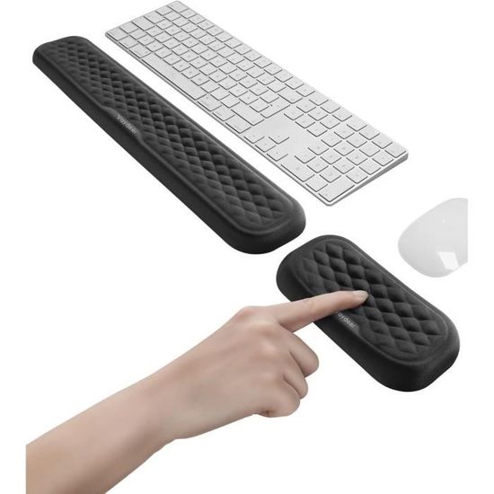 Repose-poignets Ergonomiques Clavier Et Souris - Mousse Mémoire, Antidérapant - Set 2 Pièces Bleu Ciel, Pour Bureau Et Gaming