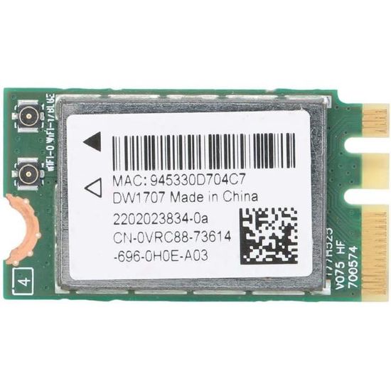 Module WiFi Bluetooth 5.0 M.2 NGFF Pour PC Portable - Dual Band 2.4/5 GHz, Chipset RTL8822CE - Compatible Windows 10, Linux