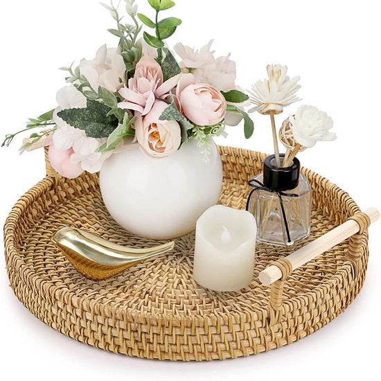 Bol En Rotin Tressé 26 Cm | Panier De Rangement Naturel | Pour Pain, Fruits, Snacks, Décoration | Style Bohème | Fabriqué à La Main