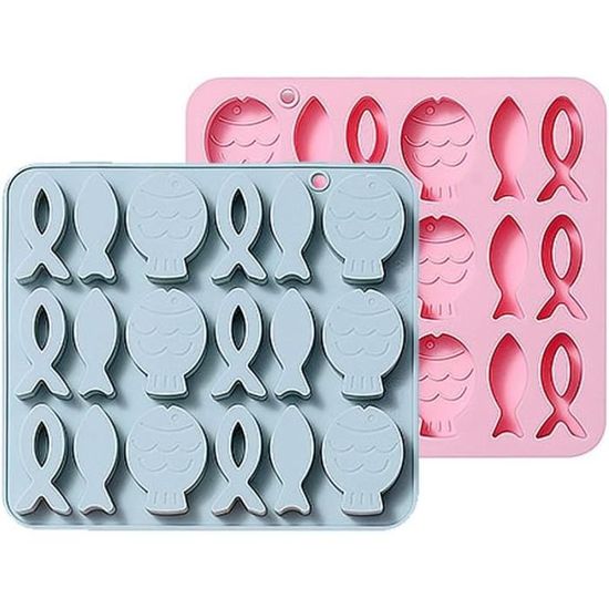 Moule Silicone Forme Poisson - Pour Chocolat, Gâteau, Pâte Polymère, Résistant -40°C à 230°C