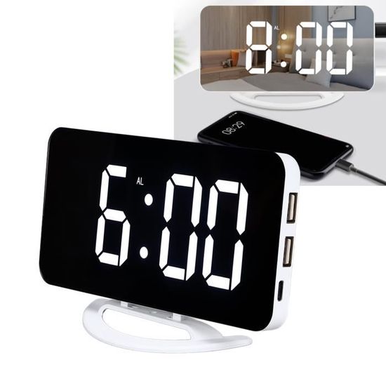 Réveil Parlant Avec Lumière - Horloge Vocale Pour Personnes Âgées Et Malvoyantes - Affichage Grands Chiffres, Annonce Heure - Allemand/Anglais