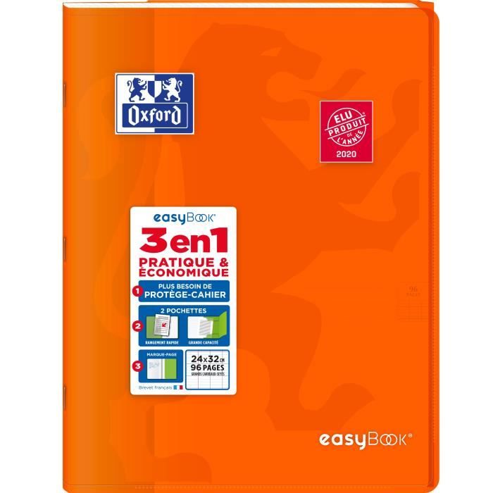 Cahier easybook agrafe 24x32 96p 90g seyes orange - Cdiscount