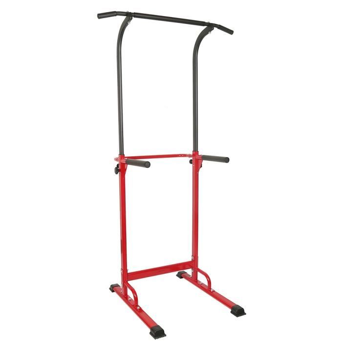 YALSH Barre de Traction Ajustable Musculation Multifonction - Pull Up Fitness - Noir/rouge