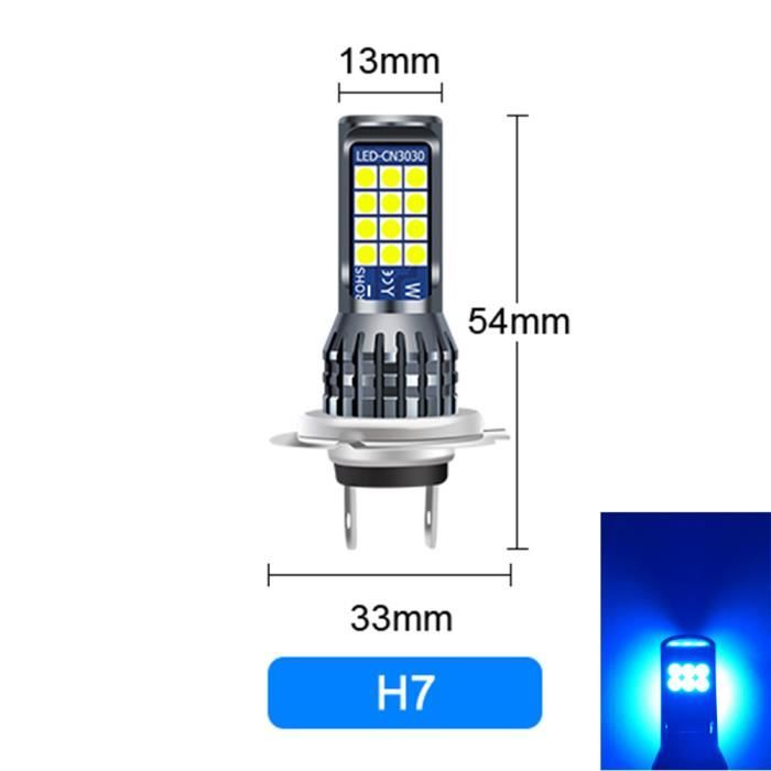 2PCS Ampoule LED Indicateur H7 35W Bleu Glace Antibrouillard de Voiture
