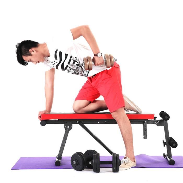 HEk Banc de Musculation Pliable Banc de Poids Gymnastique à Domicile AB Abdominaux Banc incliné Plat Banc d'exercice Entraînement
