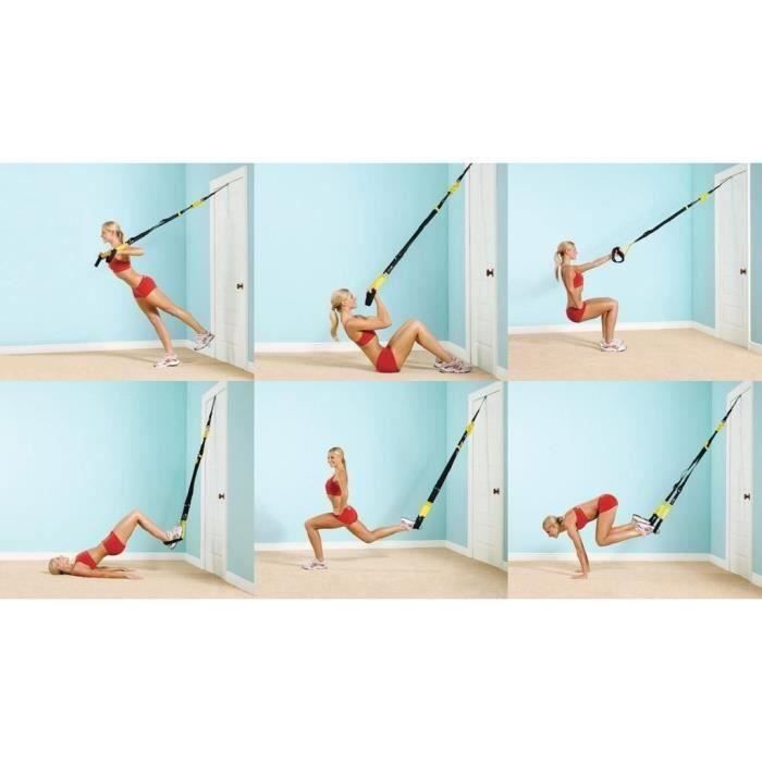 Original Sangles de Suspension Système, Original Fitness Sangles de Musculation Strap Kit pour Entraînement de Musculation
