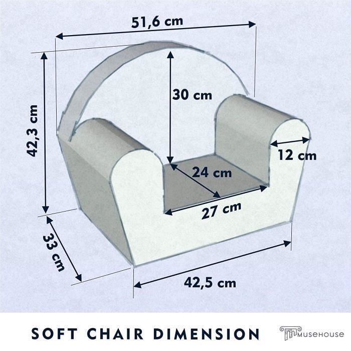 Chaise enfant - fauteuil - Siège de canapé - Tabouret pour enfants Enfants - Meubles pour enfants - 0-4 ans - (White-Star)