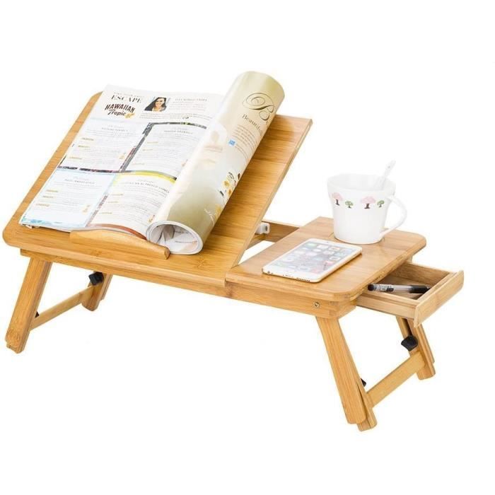 Table De Lit Ordinateur Bois Pliable Bureau De Ordinateur Portable Avec Ventilateur Tiroir S