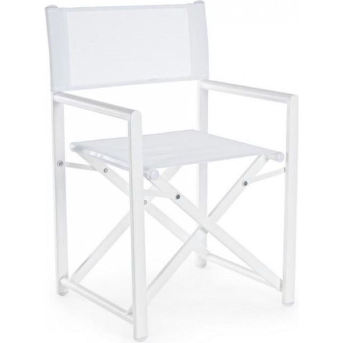 Chaise de réalisateur taylor blanche Bizzotto jardin pliante maison