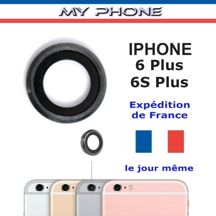 Neuf : Vitre Cache Camera Apple IPHONE 6 Plus, 6S PLUS - NOIR - Space Grey - Lentille Photo Arrière