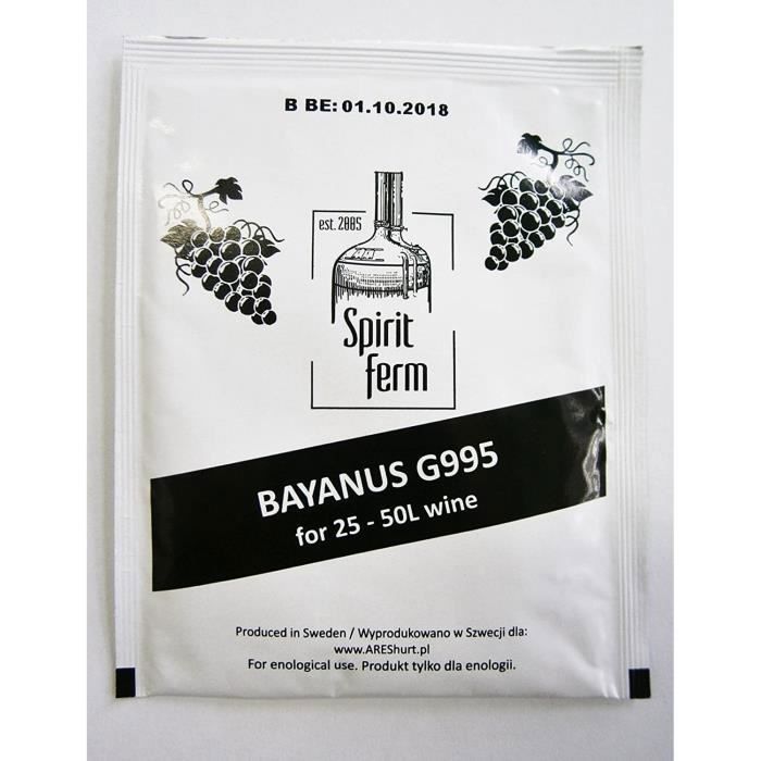 Levure de vin pour 50 L - levure pour tous les vins, fruits, cidre, vin rouge, vin blanc