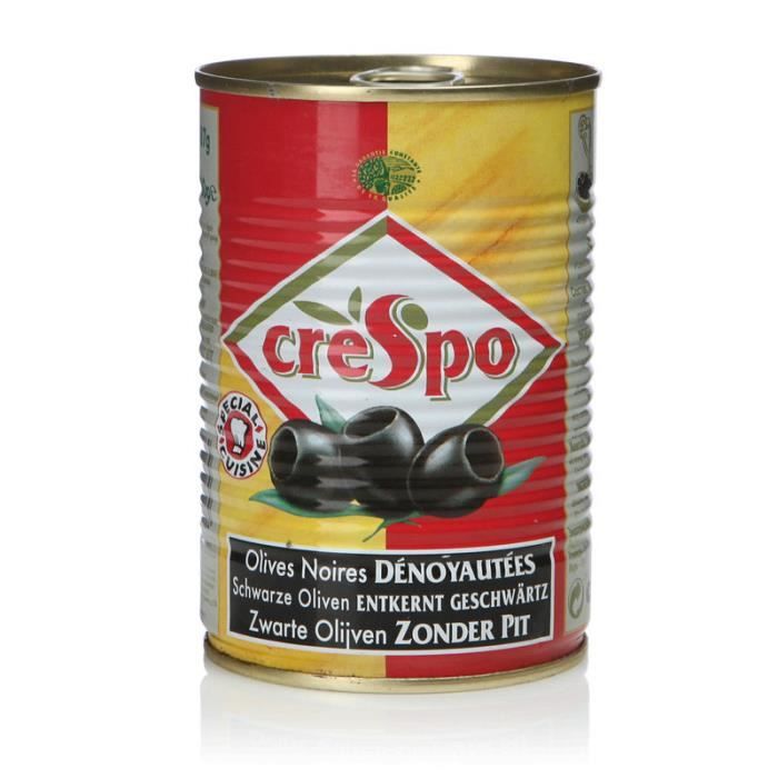 CRESPO Olives noires denoyautées - 170g
