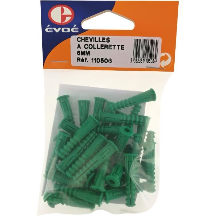 Cheville à collerette 6x25mm