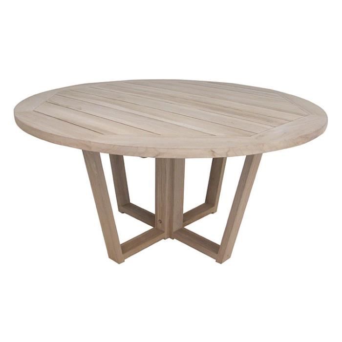 Table ronde en teck massif recyclé D 150 cm Newhaven