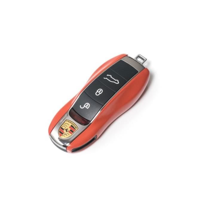 Pour Porsche Coque housse Clé Télécommande Plip Étui Protection Orange Brillant
