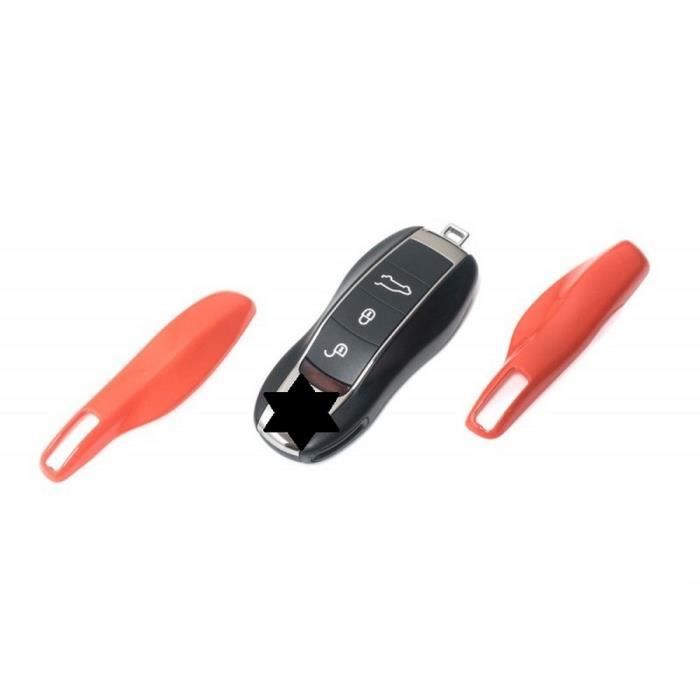 Pour Porsche Coque housse Clé Télécommande Plip Étui Protection Orange Brillant