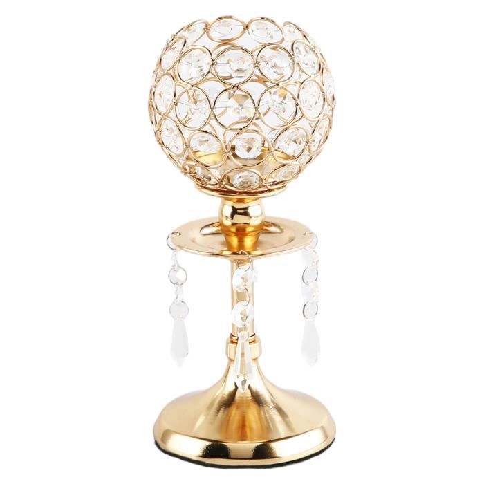 Bougeoir en cristal de lumière de thé support de chandelier de mariage étincelant pour la salle à manger décorative pièce Or S