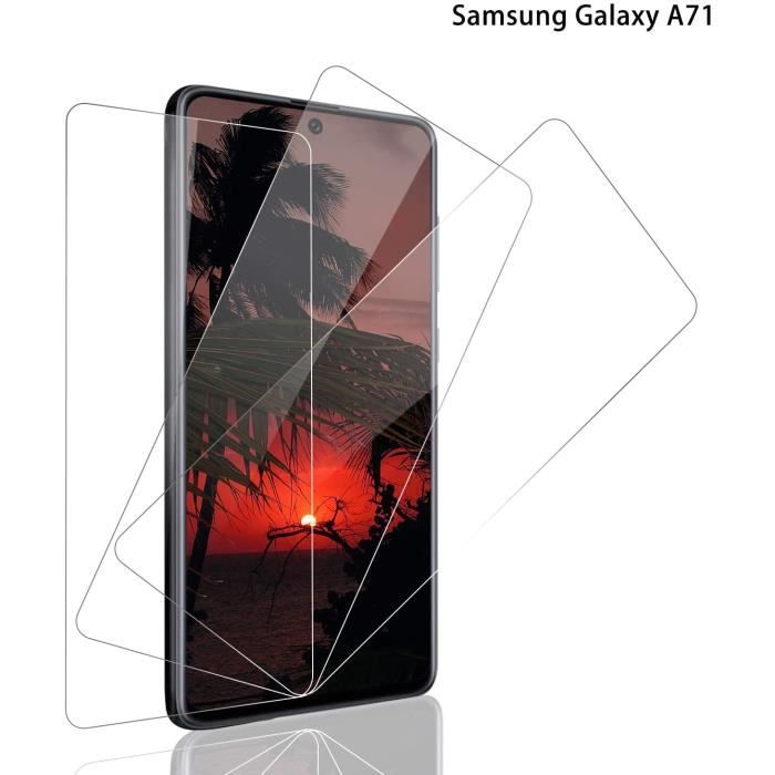 [3pcs Verre Trempé Samsung Galaxy A71 Protection Écran Samsung Galaxy A71 Film Trempé,HD Anti Rayures, Anti-Empreintes Digitales,