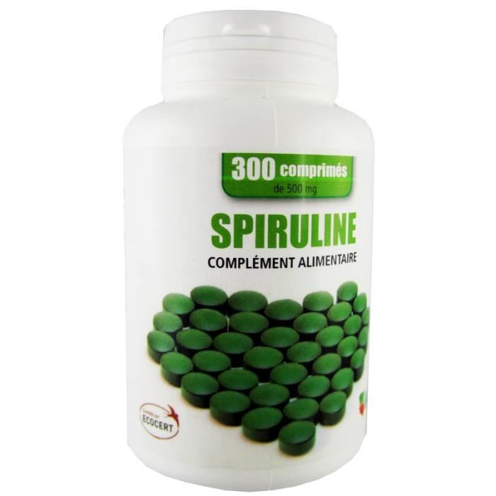 Spiruline Bio Ecocert 300 comprimés 500 mg